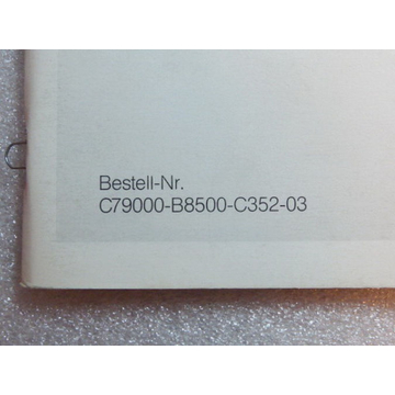 Siemens C79000-B8500-C352-03 Betriebssystem Personal CP/M-86 Tabellenheft