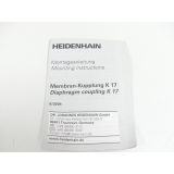 Heidenhain K17 Membran-Kupplung 296 746-01 SN 13062012 ungebraucht