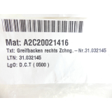 Supfina  Greifbacken rechts Messing 21416 Zchng.-Nr. 31.032145 - ungebraucht! -