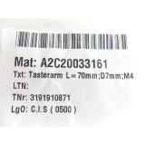 Marposs / Emag Tasterarm L=70mm; D7mm; M4 TNr: 3191910871 - ungebraucht! -