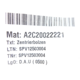 Supfina Zentrierbolzen LTN: SPV12503004 Länge: 3,8cm Ø 0,6mm - ungebraucht! -