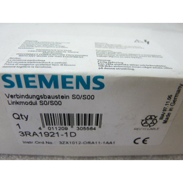 Siemens 3RA1921-1D Verbindungsbaustein S0/S00 VPE = 10 Stück OVP