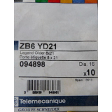Telemecanique ZB6 YD21 Marker holder with marker PU = 10...