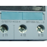 Siemens 3RT1034-1AV00 contactor with 3RH1921-1DA11 auxiliary contact block = - unused -