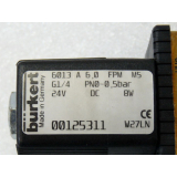 Bürkert  6013 A 6 , 0 FPM MS Pneumatisches Magnetventil  G 1 / 4  24 V  DC PN0 - 0 , 5 bar