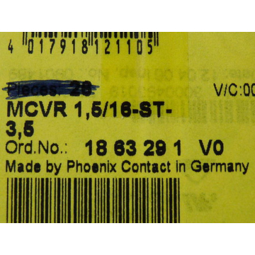 Phoenix Contact 18 63 29 1 Leiterplattensteckverbinder MCVR 1,5/16-ST  ungebraucht in geöffneter OVP VPE = 50 Stck