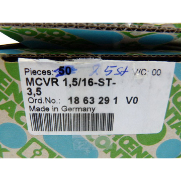 Phoenix Contact 18 63 29 1 PCB plug connector MCVR 1.5/16-ST unused in opened OVP XLPE = 25 pcs