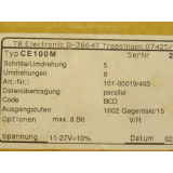 TR electronic CE 100M Drehgeber Schritte pro Umdrehung 5 Umdrehungen 8 Spannung 11 - 27 VDC incl Stecker Kit - ungebraucht - in geöffneter OVP