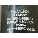 Siemens B43455-U4608-T1 Kondensator 6000 uF + 50 / - 10 % 350 V - 40 … + 85 ° C Herstellungsjahr 04 / 95
