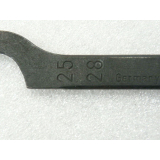 Hakenschlüssel A 25 - 28 mit Nase brüniert Länge 136 mm DIN 1810 - ungebraucht -