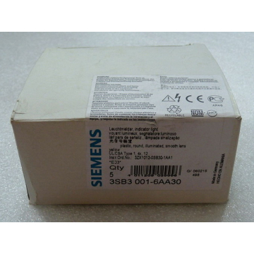 Siemens 3SB3001-6AA30 Leuchtmelder gelb - ungebraucht - in OVP VPE = 5 Stck