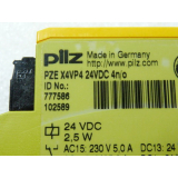 Pilz PZEX4VP4 safety relay Id No. 777586 24 VDC 4n / o 2.5 W