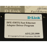 D - Link DFE - 538TX Fast Ethernet Adapter Driver program on diskette with installation instructions in English