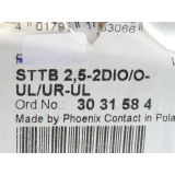 Phoenix Contact STTB 2,5-2DIO/0-UL/UR-UL Reihenklemme 2 , 5 mm ² - ungebraucht -