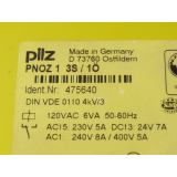 Pilz PNOZ 1 Id No. 475640 safety relay 120 VAC 3S / 1Ö