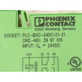 Phoenix Contact 29 61 192 relay on PLC - BSC - 24DC / 21 - 21 relay socket No. 29 67 015