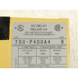 Allen Bradley CAT 700-P400A4 Series B AC Relay Type P 460 - 480 V 60 Hz