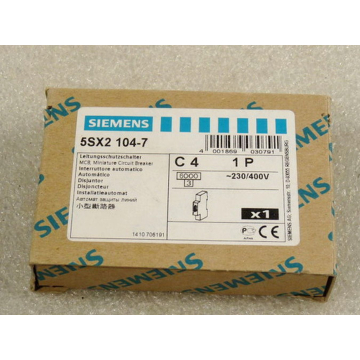 Siemens circuit breaker 5SX2 104-7 C 4 1 P 230/400 V - unused - in original packaging