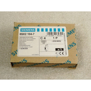 Siemens Leistungsschutzschalter 5SX2 104-7 C 4 1 P 230 / 400 V - ungebraucht - in geöffneter Orginalverpackung