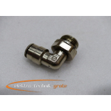 Pneumatic Steckfix elbow fitting, chrome-plated brass, swiveling for 8 mm hose, external thread G 3/8 inch