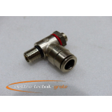 Pneumatic Steckfix one-way flow control valve, angle shape, chrome-plated brass, for 8-hose, external thread G 1/8 inch