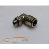 Pneumatic Steckfix elbow fitting, chrome-plated brass, swiveling for 12 mm hose, external thread G 1/4 inch