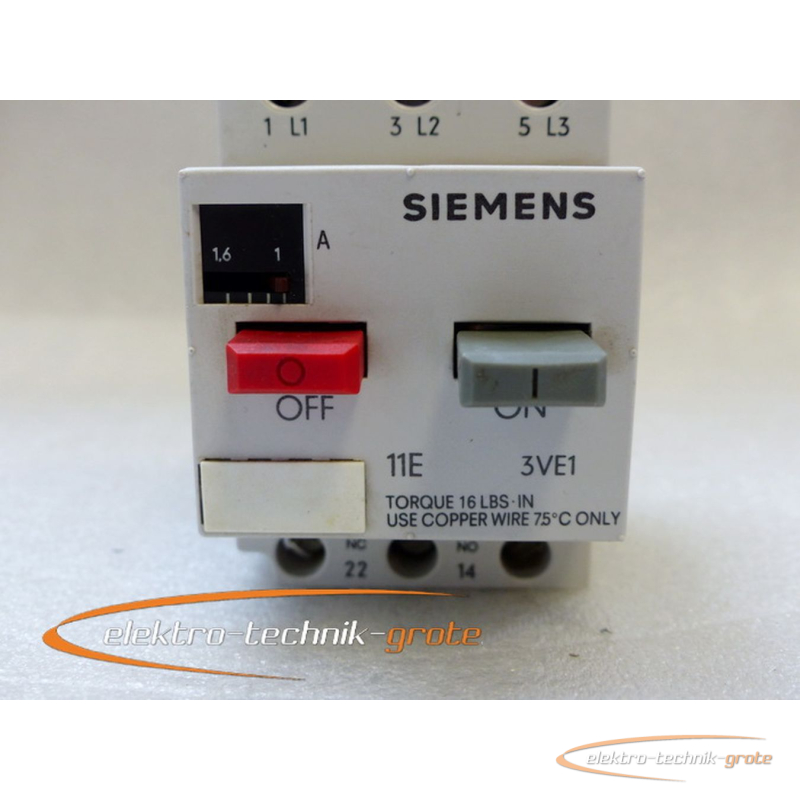 Siemens 3VE1010-2G Motorschutzschalter 1-1,6A 