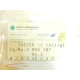 MPK Kemmer  Messtaster MGN 187 Nr. 3 Ø2.0x45x4.0 VPE 2 Stück  - ungebraucht! -