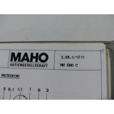 Maho Technische Dokumentation für MH 600 C Englische Auflage