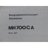 Maho assembly drawing parts lists for MH 700 C / A Series 337