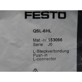 Festo QSL-6HL Push-in connector 153066 Qty = 10 pieces > unused! <