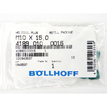 Böllhoff 4189 010 0015 Threaded insert M10 x 15 PU = 10 pcs > unused! <