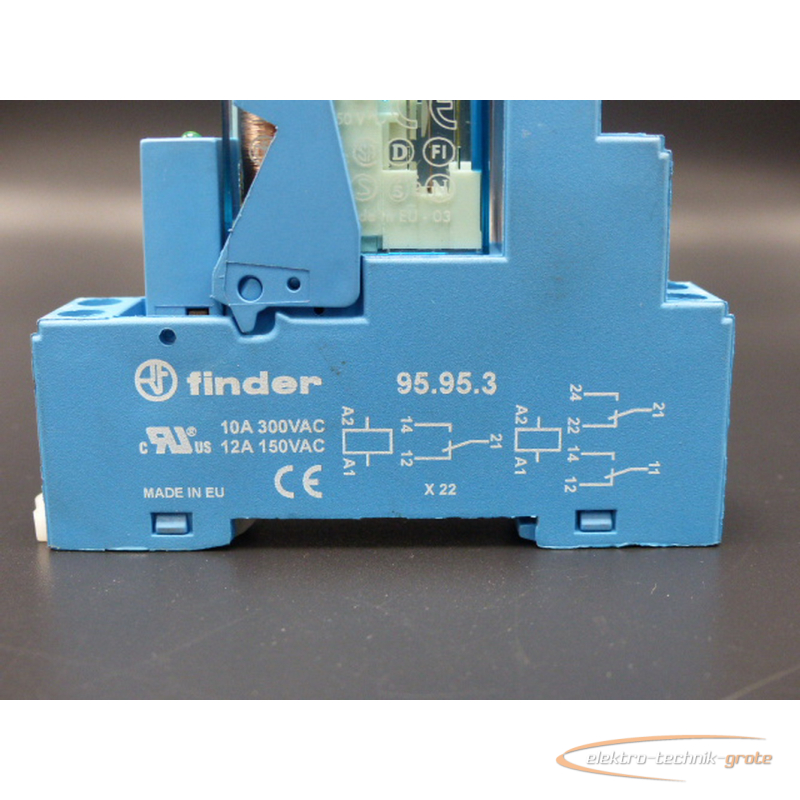 Finder Printrelais Type 40.52 230 V/AC 8A mit Sockel 95.95.3 und Freilaufdiode 
