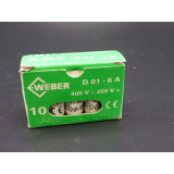 Weber D01-6A 400V~250V Sicherungseinsatz VPE 10 Stück > ungebraucht! <