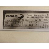 Fagor AC Brushless Servo Motor FXM54 . 20A . R0.000 Version 00