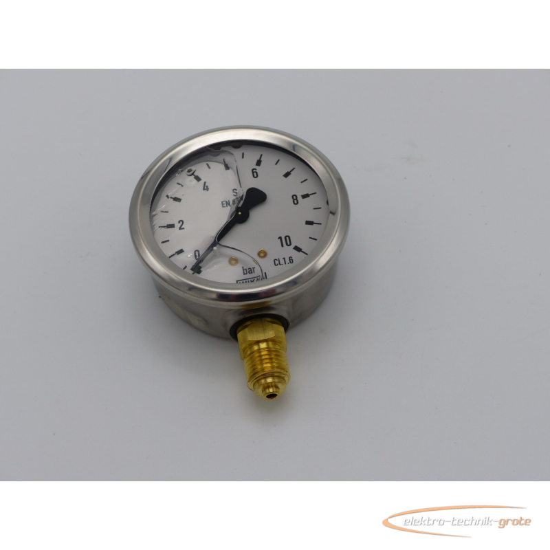 WIKA Cl.1.6 Glyzerin-Manometer 0 - 10 bar S EN 837 Ø 68 mm - ungebrau