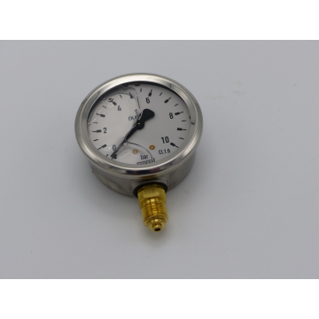 WIKA Cl.1.6 Glyzerin-Manometer 0 - 10 bar S EN 837 Ø 68 mm - ungebraucht! -