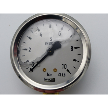 WIKA Cl.1.6 Glyzerin-Manometer 0 - 10 bar S EN 837 Ø 68 mm - ungebrau,  33.24 €