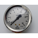 WIKA Cl.1.6 Glycerine pressure gauge 0 - 10 bar S EN 837 Ø 68 mm - unused!