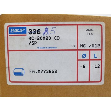 SKF RC - 20x20 CD/SP Tolerance: Ø - 6 L: - 12 PU= 85 pieces - unused! -