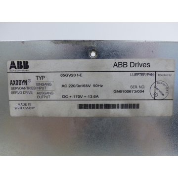 ABB 05GV20 f-E AXODYN Servo Drive SN:GN6100673/004 - completely overhauled! -
