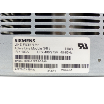 Siemens 6SL3000-0BE25-5AA0 Line-Filter Version A SN:08481- ungebraucht! -