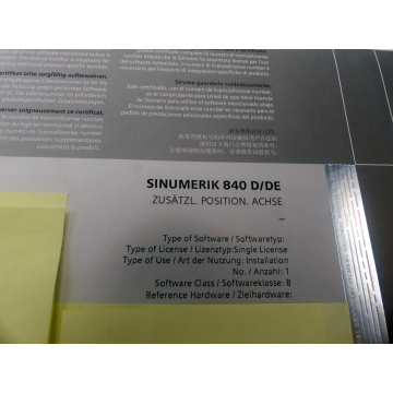Siemens 6FC5251-0AA04-0AA0 Softwarelinenz > ungebraucht! <