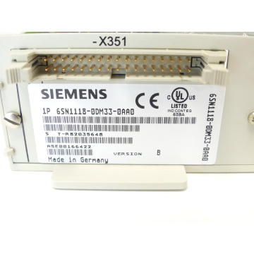Siemens 6SN1118-0DM33-0AA0 Control module version B SN:T-R82035648