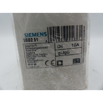Siemens 5SB2 51 10A fuse link PU 25 pcs. > unused! <
