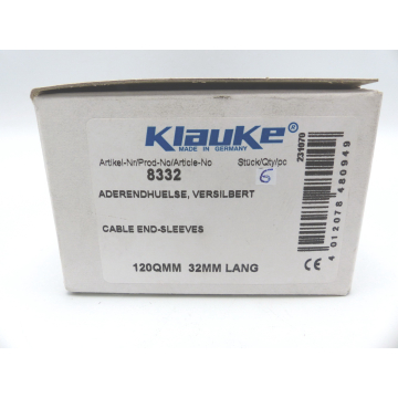 Klauke Article no. 8332 120 QMM 32 MM Wire end sleeve VPE 6 pcs.
