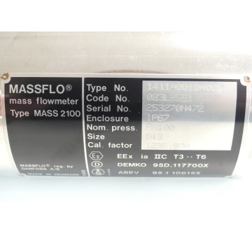 MASSFLOW MASS 2100 / 1411A0010A000 mass flowmeter SN:253270N472