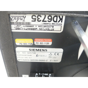 Siemens 6FC5203-0AD26-0AA0-Z Z= S07 Maschinensteuertafel E Stand E SN:325746