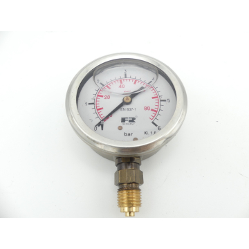 R Germany Kl. 1,6 EN 837-1 Hydraulic pressure gauge 0-6 bar