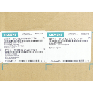 Siemens 6FC5370-8AA30-0WA0 SN:ZVFNY43000291 - ungebraucht! -